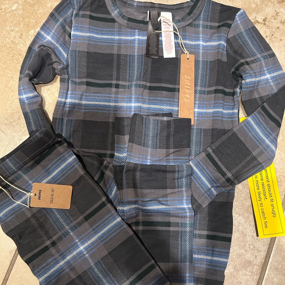 SKIMS Kids Plaid Pajama Set